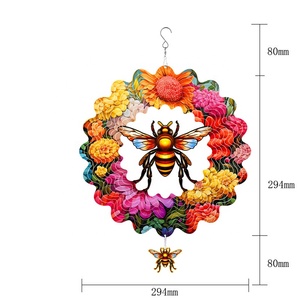 Espiral Metálico Decorativo de Jardín con Forma de Flamenco de 12 Pulgadas, Colorido, con Flores y Abejas, Rectangular, para Decoración de Patio y Jardín - Product Image 2