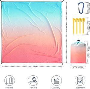 Tapete de Picnic Ligero Antiarena para Actividades al Aire Libre en la Playa, Mini Tapete Plegable Impermeable para Acampar en la Playa, <span class=keywords><strong>Manta</strong></span> de Bolsillo - Product Image 2