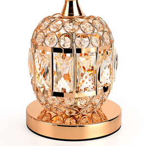 Lámpara de mesa de cristal moderna y brillante, estilo europeo, ideas de regalo de boda de lujo, lámpara de dormitorio dulce, decoración del <span class=keywords><strong>hogar</strong></span>, lámpara dorada - Product Image 4