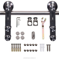 Quincaillerie pour portes de grange coulissantes en acier inoxydable, design moderne, ensemble de quincaillerie pour portes de grange, kit de rails suspendus