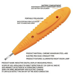 Kỹ thuật số kiểm tra bút AC DC 12-250V Tester tuốc nơ vít điện LCD hiển thị Non-Contact cảm ứng điện áp Detector thử nghiệm bút chì - Product Image 5