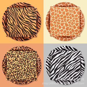 Animal Print <b>Paper</b> Plates Round Birthday Party Tableware Decorations Customized Set For Celebration Events - Product Image 3
