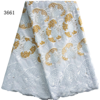3661 Vente en Gros Dernière Nouveauté Dentelle de Voile Suisse Autrichien en Suisse, Tissu de Dentelle Français Africain Dubaï Nigéria (Lafaya) pour Femmes
