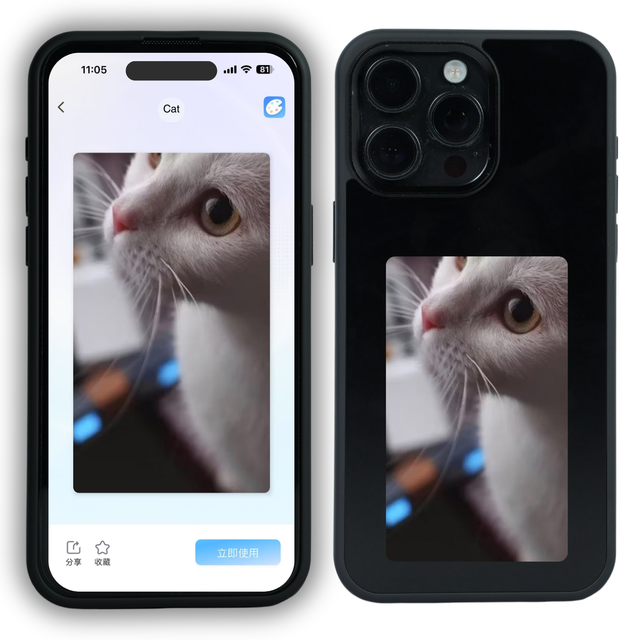 NL PC1 2025 New Interchangeable Photo Phone Eink case for iphone Series 15 16 17, NFC 4-Color 480x800 HD DIY Custom Cover Shell