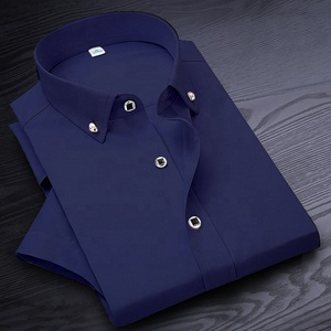 High Quality Non-ironing <strong>Men</strong> Dress <strong>Shirt</strong> Short Sleeve New Solid Male Clothing Fit Business <strong>Shirts</strong> White Blue Navy <strong>Black</strong> <strong>Red</strong> - Product Image 3