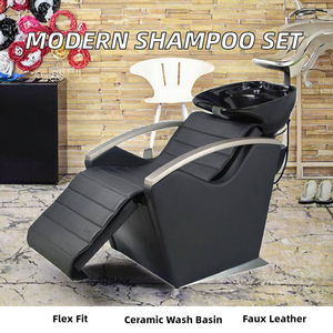 Cuenco y silla de champú ajustable de diseño moderno superventas de elevación de piernas manual muebles de peluquería portátiles a un precio económico - Product Image 5