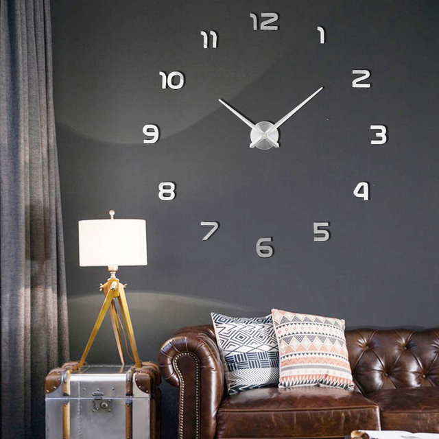 Large DIY 3D Digital Quartz Wall Clock Acrylic Sticker Home Decor Modern Living Room Unique Luxury Creative