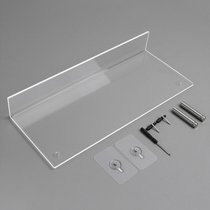 Étagère murale moderne en acrylique découpée au laser <span class=keywords><strong>sur</strong></span> <span class=keywords><strong>mesure</strong></span> pour salon, bureau - Étagère flottante transparente décorative pour le rangement - Product Image 3