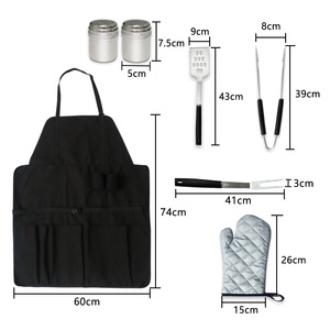 Bib Apron <b>Kit</b> With 5 14 Pockets <b>Cooking</b> Apron For Kitchen BBQ Use Multiple Pocket Design Simple Style Textile Woven - Product Image 2