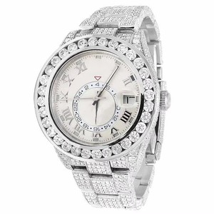 Montres à quartz personnalisées Drioshipping Grown Watch Diamond, couleur noir et blanc, sertissage pavé, acier inoxydable, pour hommes - Product Image 6