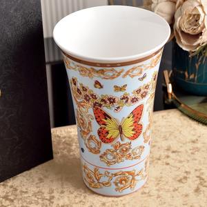 Jarrón de Cerámica de Decoración para el Hogar de Lujo Europeo, Decoraciones Retro, Jarrón de Porcelana para Arreglos Florales Grandes - Product Image 3