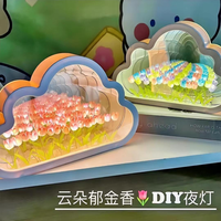 Nuage tulipe veilleuse bricolage à la main miroir fleur mer bureau atmosphère lumière décoration nuage fleur mer veilleuse