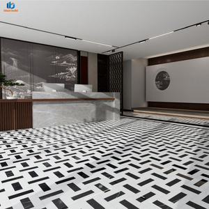 Carrelage de <span class=keywords><strong>sol</strong></span> antidérapant Blaze effet marbre géométrique 800x800mm brillant avec garantie de 5 ans pour hôtel, atrium, espace commercial moderne - Product Image 4