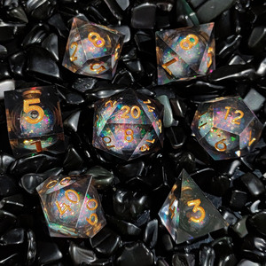 CSLU TRPG juego de mesa personalizado cuadrado poliédrico resina arena movediza núcleo líquido DND mazmorras dragones plástico Metal dados de juego - Product Image 4