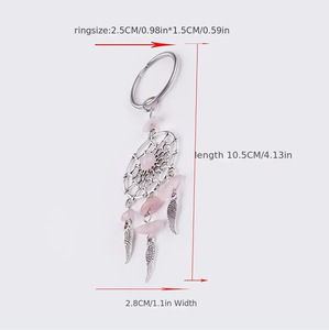 Op maat gemaakte grind sleutelhanger droomvanger sleutelhanger kraal DIY handgemaakte kwast hanger metalen hanger sleutelhanger voor cadeau - Product Image 4