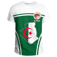 T-shirt imprimé de haute qualité avec drapeaux de l'Algérie, de la Tunisie, du Kurdistan, du drapeau national albanais et du drapeau turc