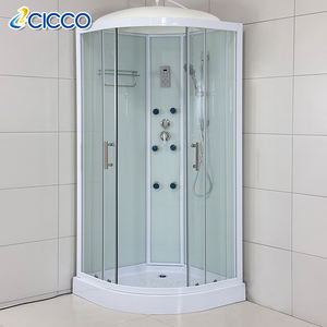 Cabines de douche modernes <span class=keywords><strong>en</strong></span> verre trempé auto-nettoyantes 90x90 cm, blanches, avec receveur de douche - Product Image 1