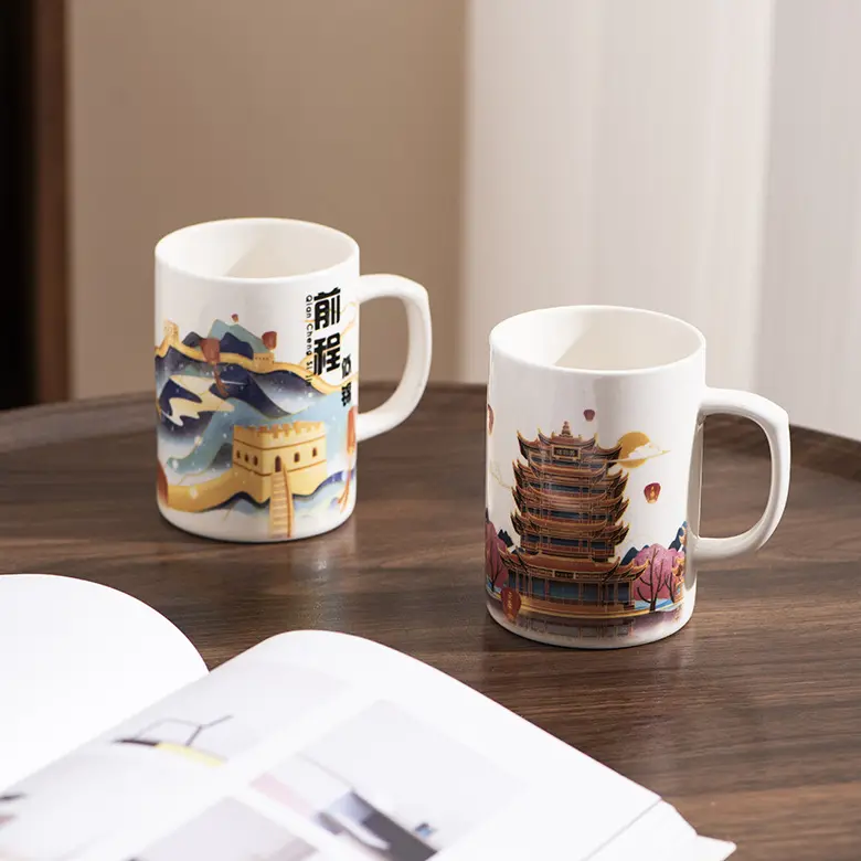 Hot bán vẻ đẹp thời trang quốc gia Retro Mug gốm sứ cup Mug đẹp trai tay món quà hoạt động món quà cup