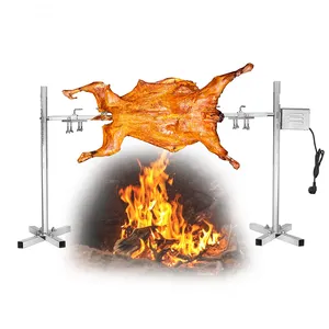 Máquina Elétrica Kebab Assado Porco Equipamento Rotisseries Frango Sistema BBQ Gás Brasileiro Com Handle Grill Rotisserie Spit Kit