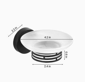 Support mural en céramique pour savon, étagère de salle de bain minimaliste en acier inoxydable avec design auto-drainant - Product Image 5
