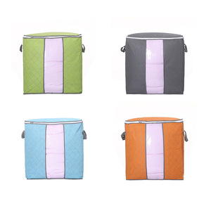 Large Quilt Storage Bag Gray Rectangle Bedroom Organizer Clothing Storage Bag Standing Type - Product Image 5