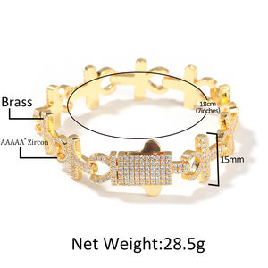 HipHopスタイリッシュなネックレスAnkhクリスチャンクロス型リンクチェーンシルバーゴールドトーンラッパージュエリーアイスアウト女性男性ブリンブレース - Product Image 5