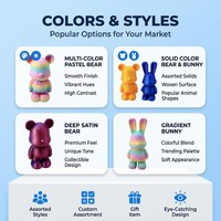 Produit transfrontalier populaire : Figurine mignonne d'ours et de lapin tricotés et imprimés en 3D, jouet anti-stress Ours Violent
