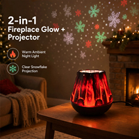 Projecteur LED de Noël alimenté par USB, ABS, à changement de couleur, motifs rotatifs dynamiques, 16 diapositives à thème, cheminée, nuit, Halloween