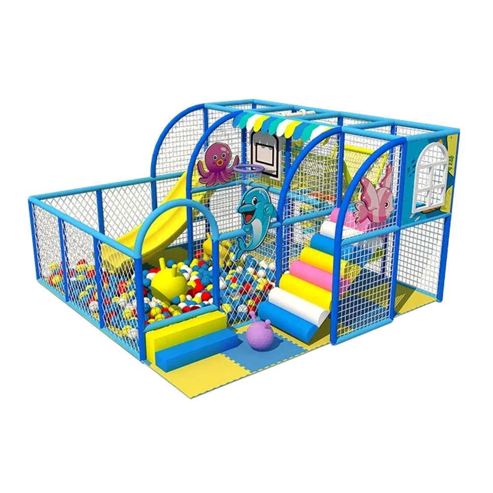 High Quality Kids Space Theme Indoor Playground with big slides for sale