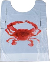 Bavoirs drôles de fruits de mer en plastique pour adultes Tablier jetable moins cher personnalisé en gros pour faire bouillir les écrevisses