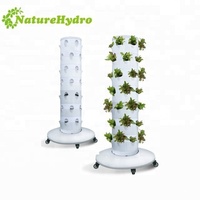 Kit de système de culture hydroponique en PP de qualité alimentaire, tour de jardinière aéroponique verticale avec 36 pots en filet