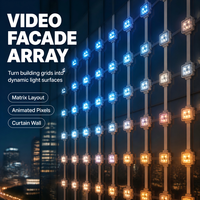 Luces Navideñas Permanentes para Exteriores, Cuadradas, RGBW, 12V, Inteligentes, DMX512, LED, IP65, para Aleros de Casa, Fachada de Edificio, FD3-M1-D4