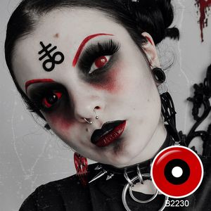 무료 샘플 Pseyeche 공막 렌즈 콘택트 렌즈 블랙 레드 공막 렌즈 22mm 코스프레 할로윈 사용 공막 렌즈 콘택트 렌즈 - Product Image 4