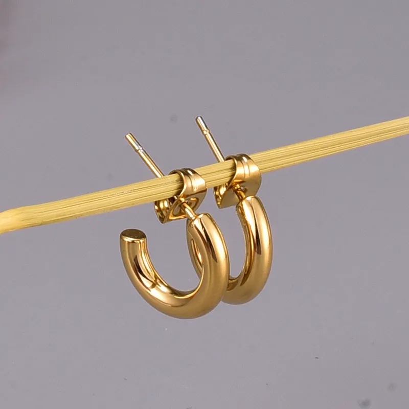 2022 Produk Baru Non Tarnish Hypoallergenic Perhiasan Lapis Emas Stainless Steel Huggie Hoop Earrings Hadiah untuk Wanita