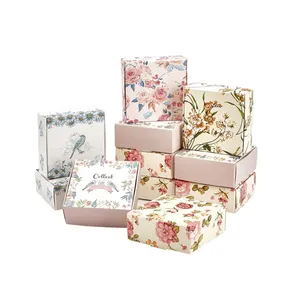 DIY Flower Handmade Soap Paper Packaging Box Holder Gift Wrapping Box Candy Chocolate Box Paper for Wedding Birthday Soap Accept