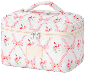 Makeup Cosmetic <b>Bag</b>, Large Quilted Travel Coquette Aesthetic Cute Floral Make up <b>Bag</b> for Women Toiletry <b>Bag</b> Organizer - Product Image 3