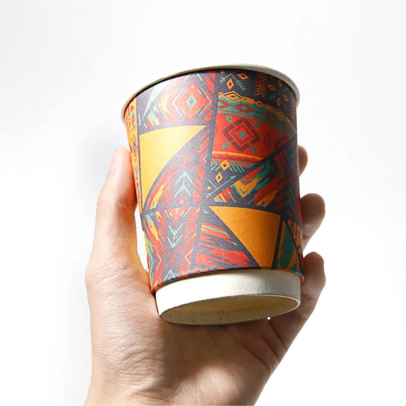 GUYUE Disposable Take Away Hot Drink Paper Cup Paper With Lid 10 Oz Hot Paper Cup With Lid Hotel Restaurant Beverage Packaging