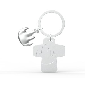 Vente en gros de porte-clés décoratifs avec motif de flamme argentée et perle exquise de qualité supérieure Porte-clés artisanal en métal pour filles - Product Image 4
