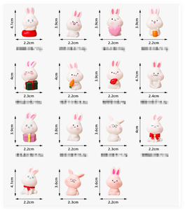 Figuras de Conejitos de Resina en 3D, Miniaturas de Conejos de Juguete, Coleccionables, Decoración de Pascua, Manualidades, Duraderas, de Dibujos Animados, para Jardín, Venta al por Mayor - Product Image 2