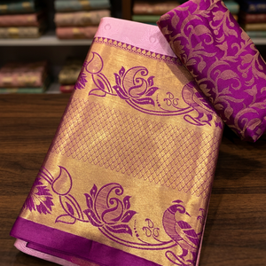 Saree de seda pura de alta calidad con pesado Zari tejido trabajo elegante blusa elegante traje hecho a medida fiesta boda desgaste para mujer - Product Image 2