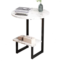 Table basse SHINING, design contemporain, base en métal durable, plateau en MDF, gain de place, style luxe léger, pour chambre à coucher.