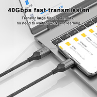 Thunderbolt kabel USB Tipe C Video pengisian daya cepat, kabel USB Tipe C 240W 8k 60hz 40Gbps untuk ponsel Macbook Printer kinerja tinggi untuk Laptop