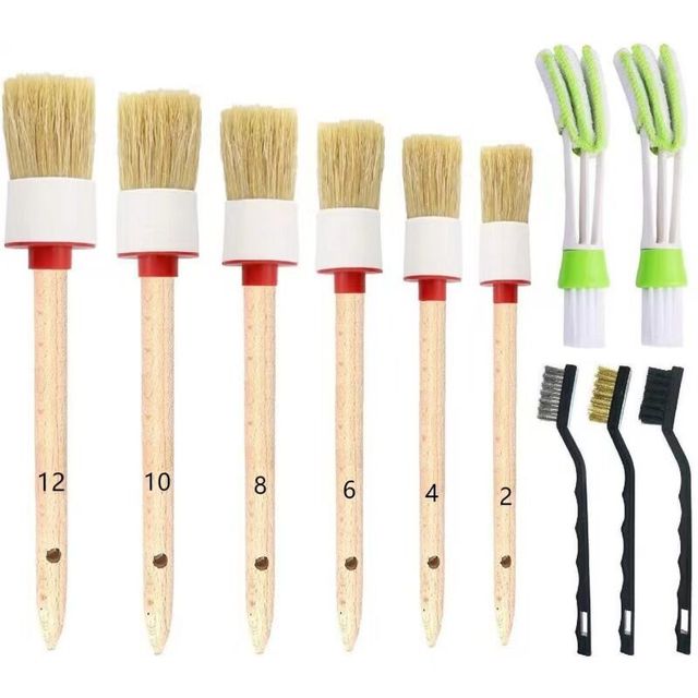 PEXMIENTAS  Free Sample  17pcs Auto Car Wash Brushes CleaningTools Set Car Detailing Brush