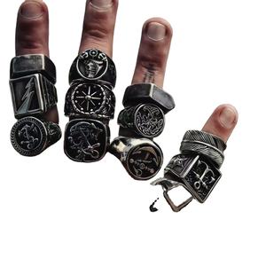 Anillos Antiestrés de Acero Inoxidable 316L, Diseño de Molinillo, Pequeño Detalle de Perlas, Ajustables, Joyería de Moda para Hombres y Mujeres, Uso Diario - Product Image 6