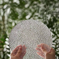 Assiettes plates en verre martelé transparent, en gros, pour service de table, assiettes créatives pour fruits, salades, collations, gâteaux, centres de table