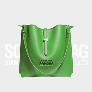 Abito sochic grigio scuro <span class=keywords><strong>borsa</strong></span> a secchiello media da <span class=keywords><strong>donna</strong></span> <span class=keywords><strong>borsa</strong></span> personalizzata in pelle di lusso Casual borsetta a tracolla Vintage - Product Image 6