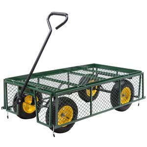 Carro de jardín grande de alta resistencia, carro de jardín de acero de gran capacidad de 900 libras, carro utilitario, carro utilitario de malla para exteriores para Patio de granja - Product Image 4