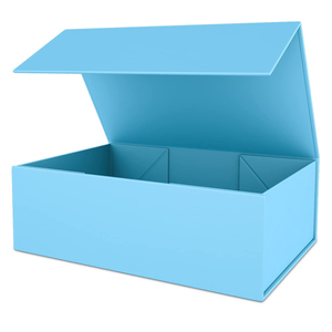 Magnetic Closure Collapsible A4 Deep Gift Box Fine <b>Linen</b> Textured Surface Foldable Rigid Packaging Box for Gifts with Ribbon - Product Image 4