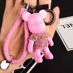 Most Sell Products Crystal Rhinestone Bear Keychain Cartoon Keychain Charms - Product Image 2