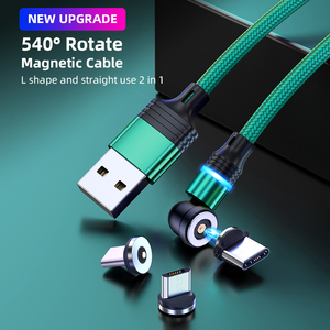 Carga magnética 3 en <span class=keywords><strong>1</strong></span> línea de cable USB tipo C cable OEM logo paquete 540 rotación USB tipo C cables NEGRO rojo verde gris azul - Product Image 1